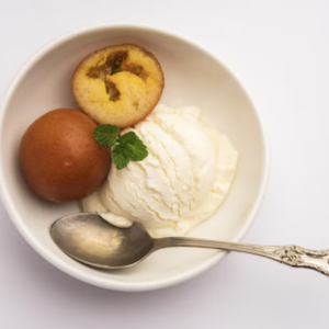 Gulab Jamun with Ice Cream